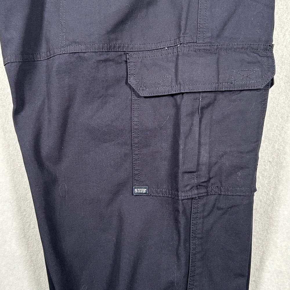 5.11 Tactical Pants Mens 38x30 Dark Navy Blue Solid Relaxed Fit Cargo Utility - Picture 10 of 12